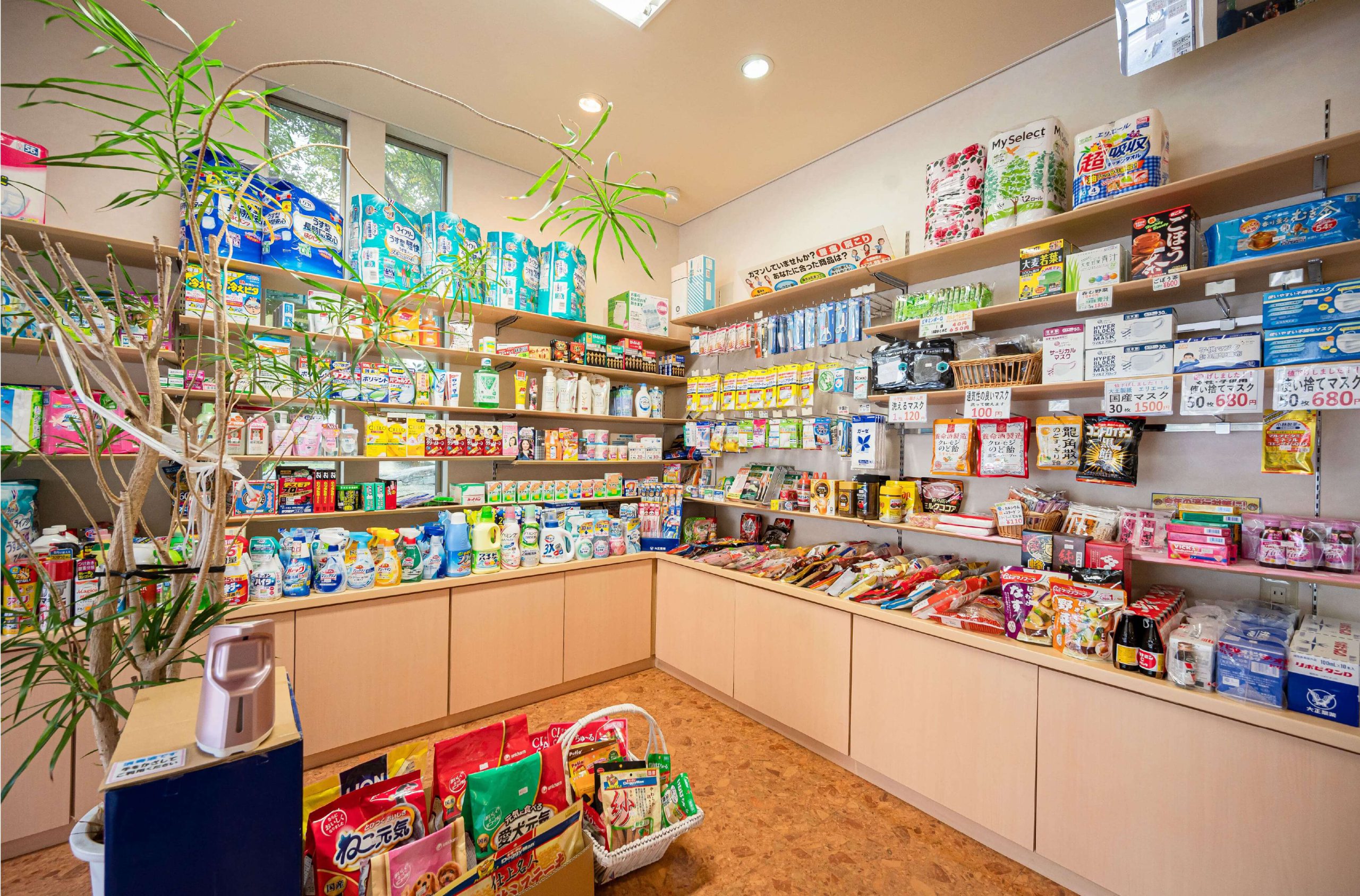 写真：医薬品、介護用品、日用雑貨等が並ぶ店内